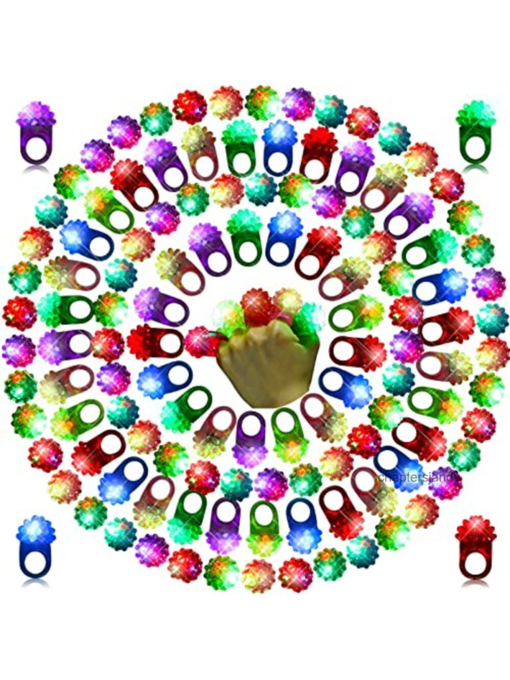Silicone LED Bumpy Rings 100 Pc Light Up Party Favor